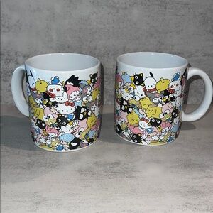 Cute Character Mug Pair hello kitty and friends